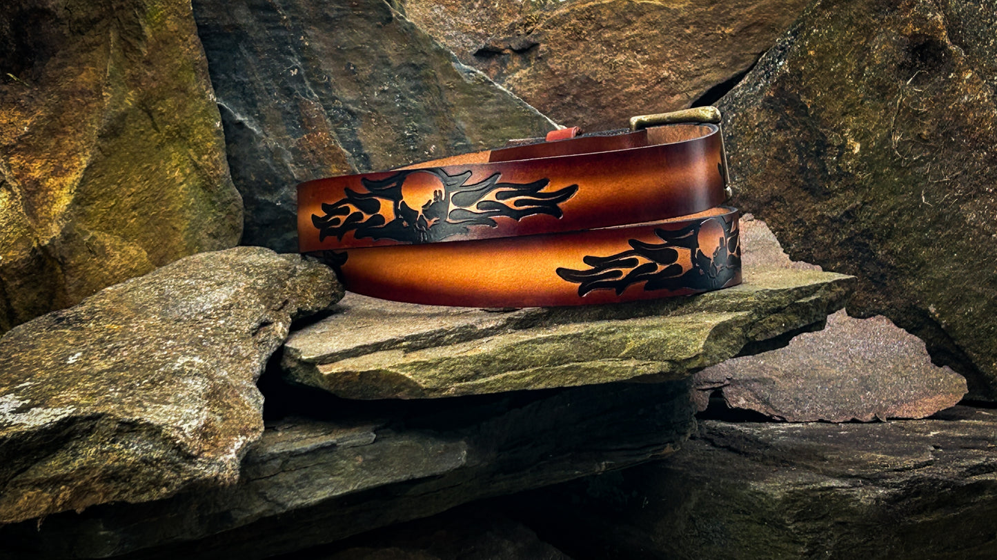 Skull & Flames Belt