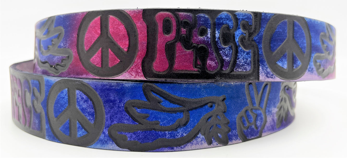 Painted Tie Dye Peace Belt