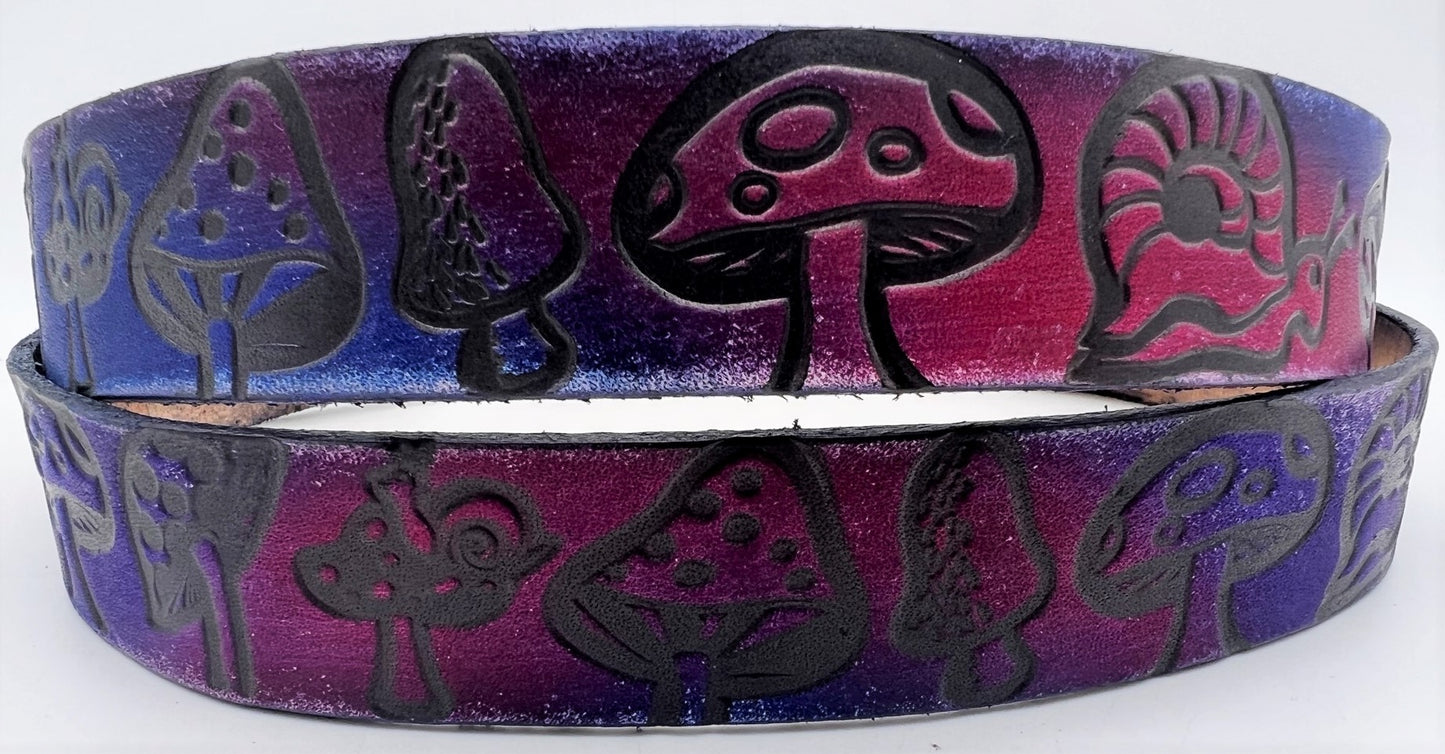 Painted Tie Dye Mushroom Belt