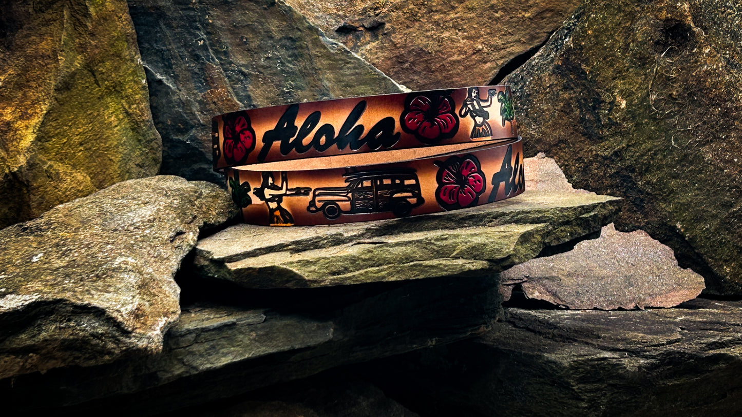 Painted Aloha Hawaiian Belt