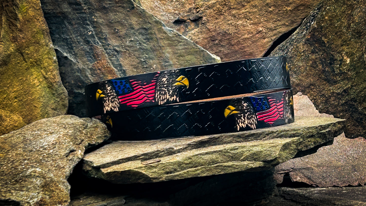 Painted Patriotic Eagles Belt