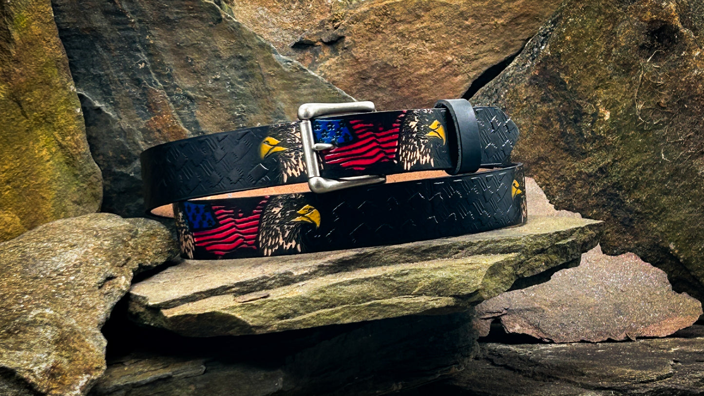 Painted Patriotic Eagles Belt