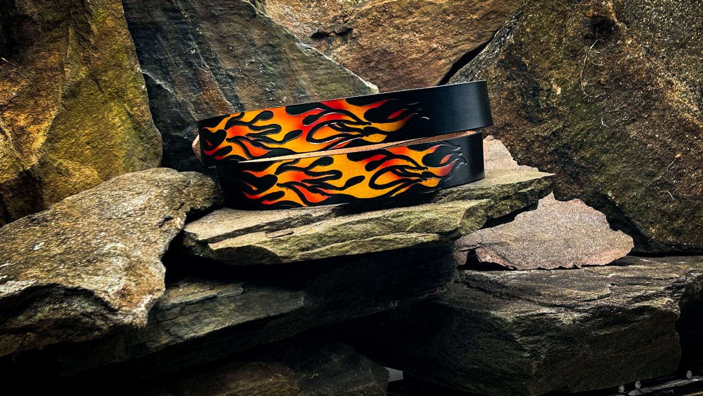 Painted Burning Flames Belt