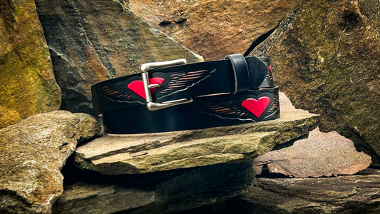 Painted Heart & Wings Belt