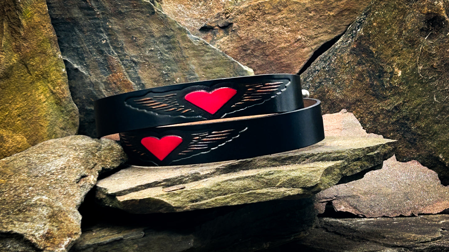 Painted Heart & Wings Belt