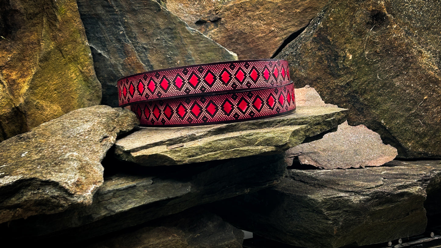 Painted Red Diamondback Belt