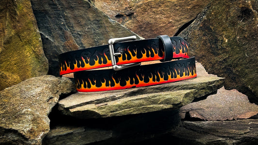 Painted Red Flame Belt