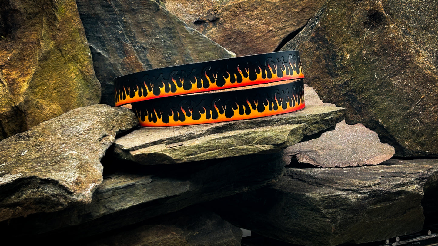 Painted Red Flame Belt