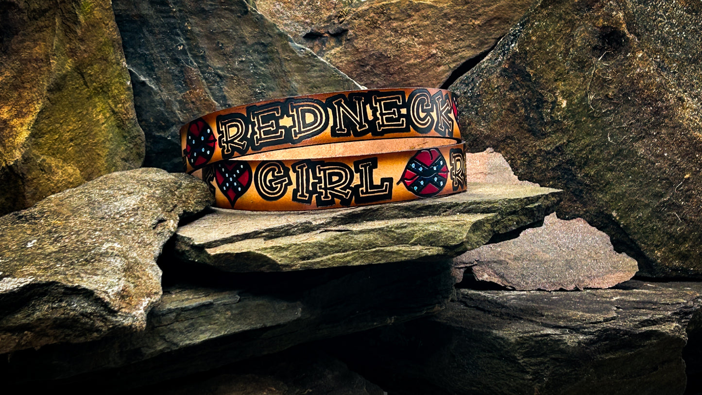 Painted Redneck Girl Belt