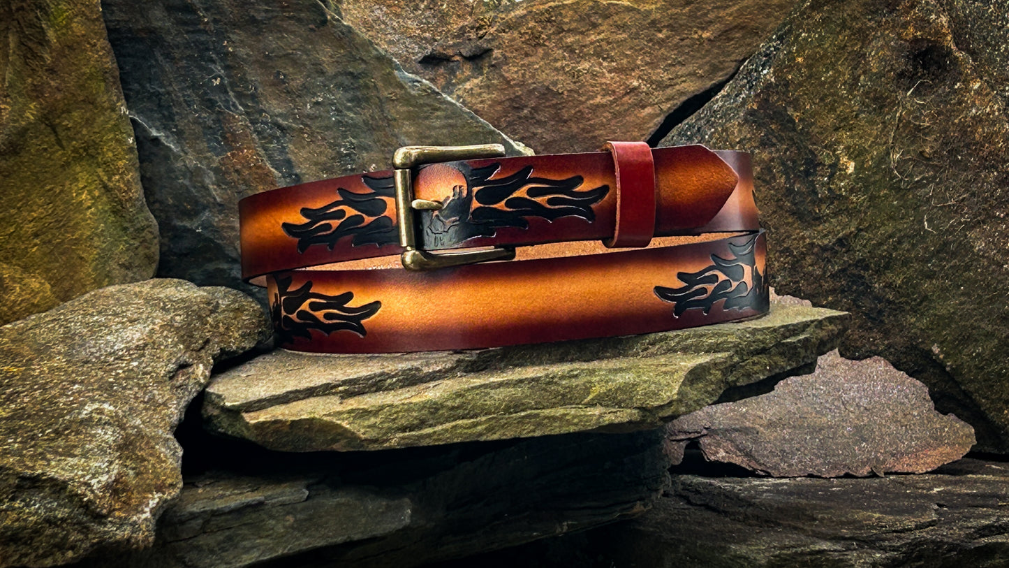 Skull & Flames Belt