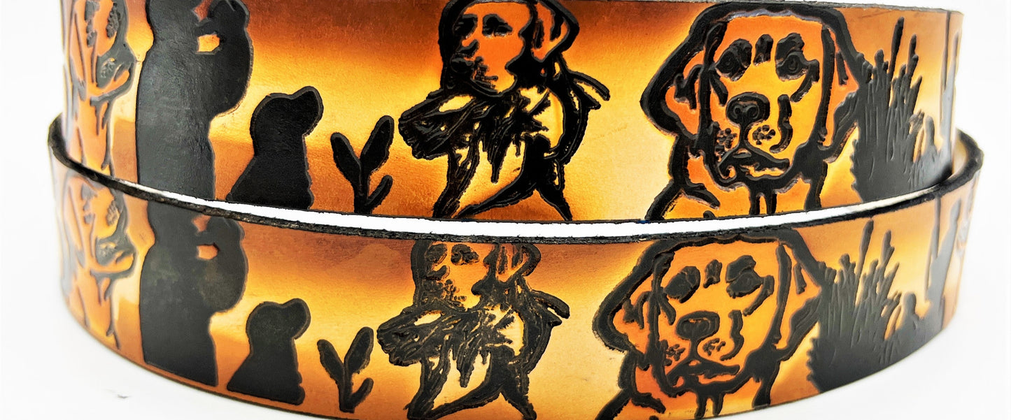 Painted Yellow Lab Belt