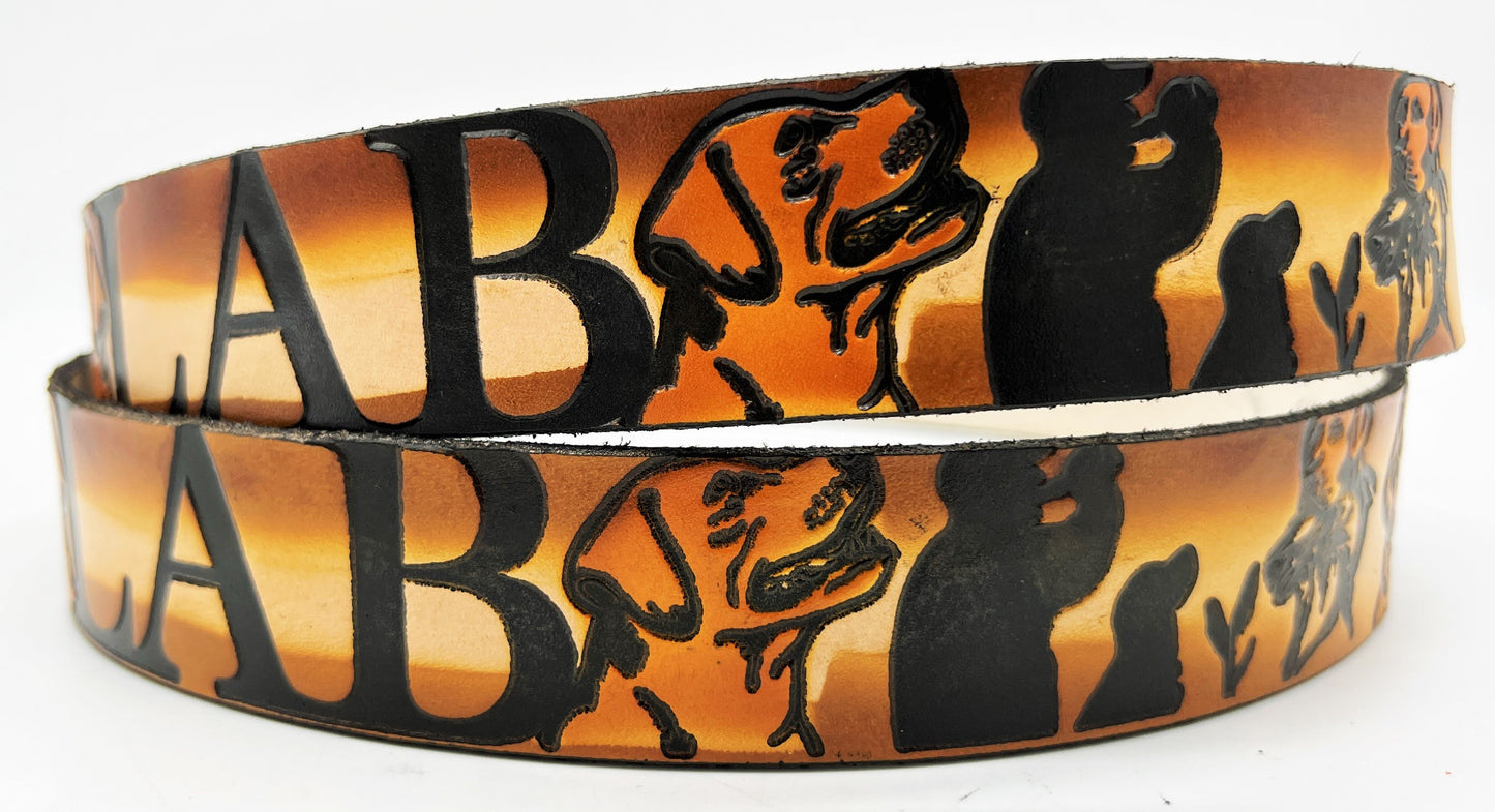 Painted Yellow Lab Belt